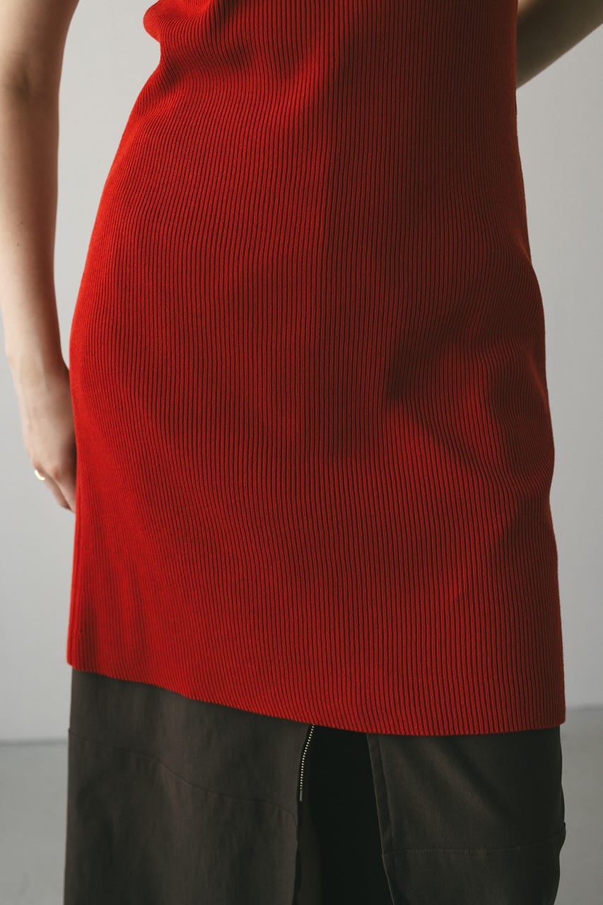 アメスリニットミニワンピース RED S