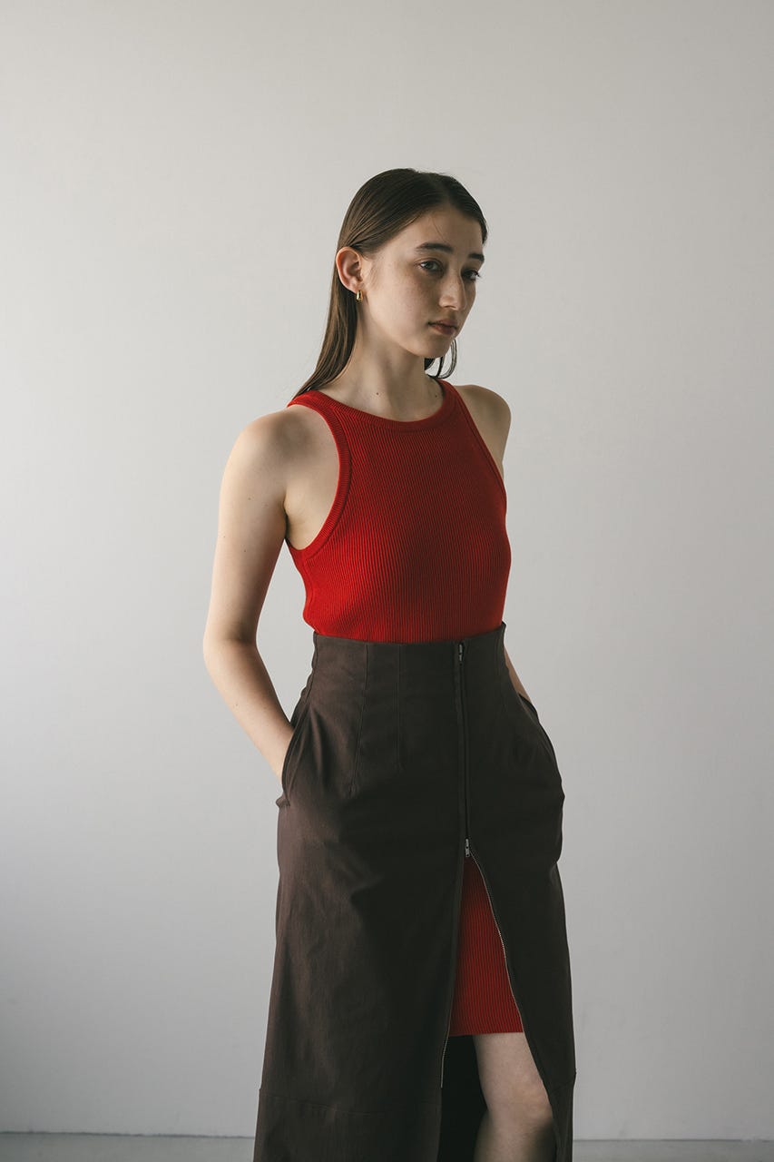 アメスリニットミニワンピース RED S