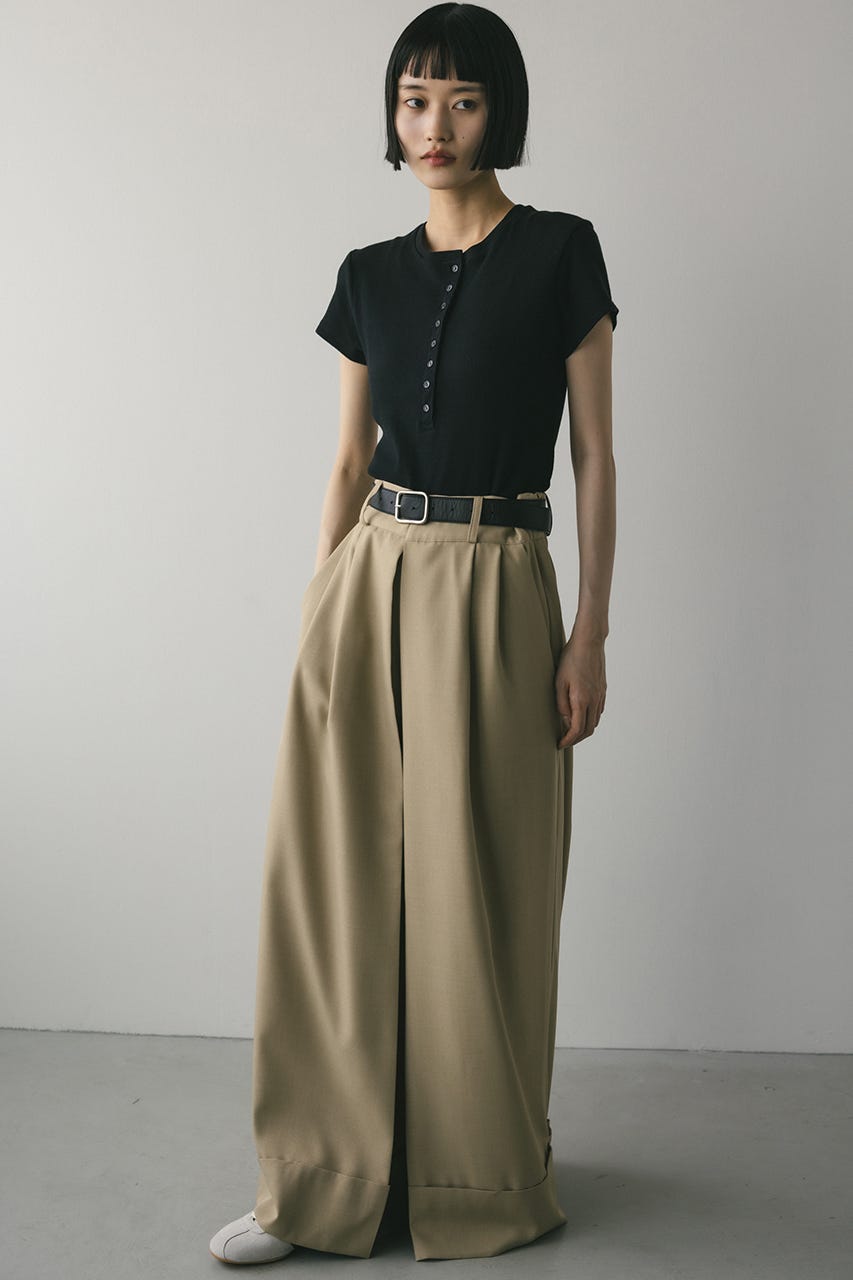 ヘンリーネックT BLK FREE