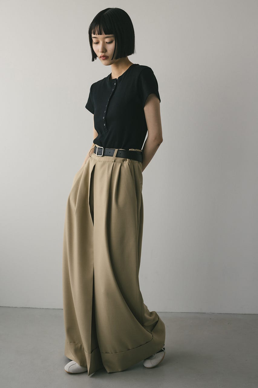 ヘンリーネックT BLK FREE
