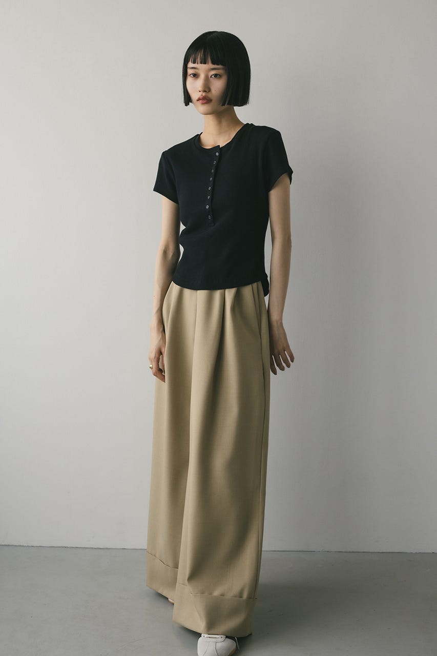 ヘンリーネックT BLK FREE