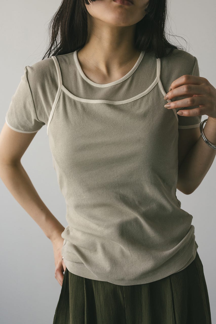 STYLEMIXER | バイカラーキャミセットトップ (Tシャツ