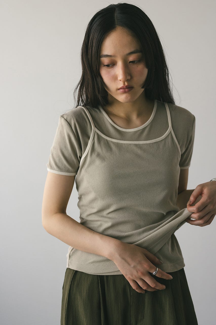 tシャツ バイカラーキャミセットトップ レディース STYLEMIXER | バイカラーキャミセットトップ (Tシャツ