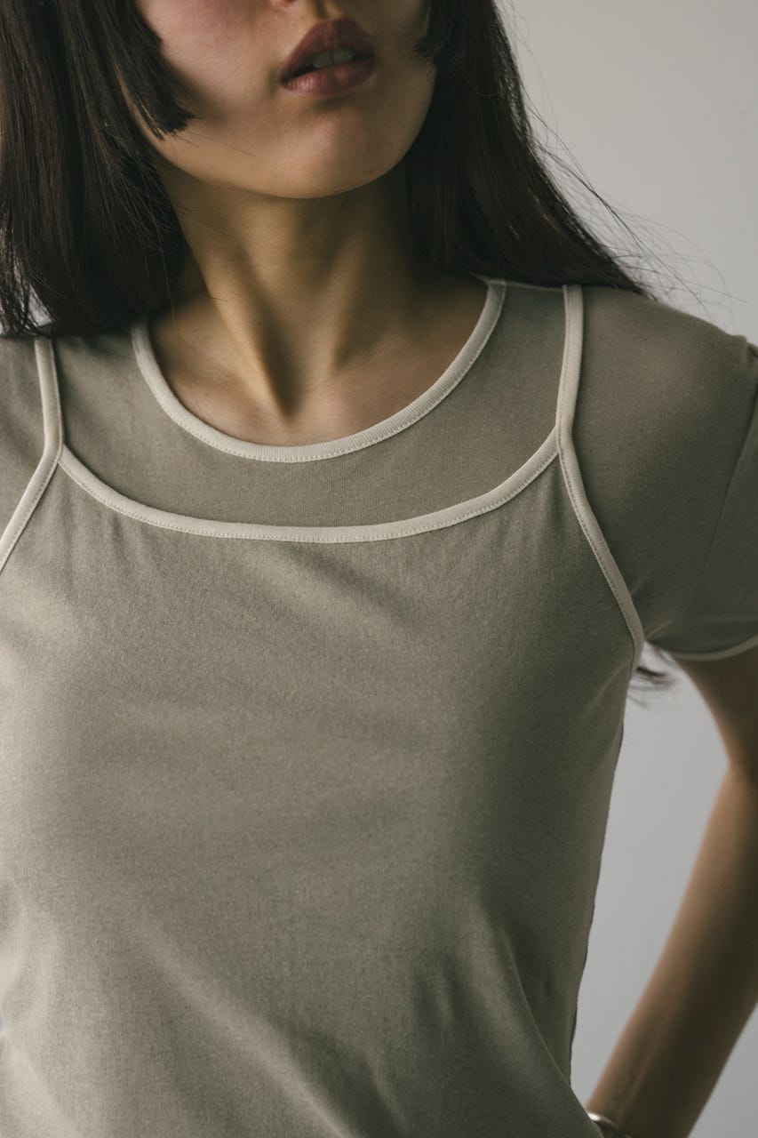 tシャツ バイカラーキャミセットトップ レディース STYLEMIXER | バイカラーキャミセットトップ (Tシャツ