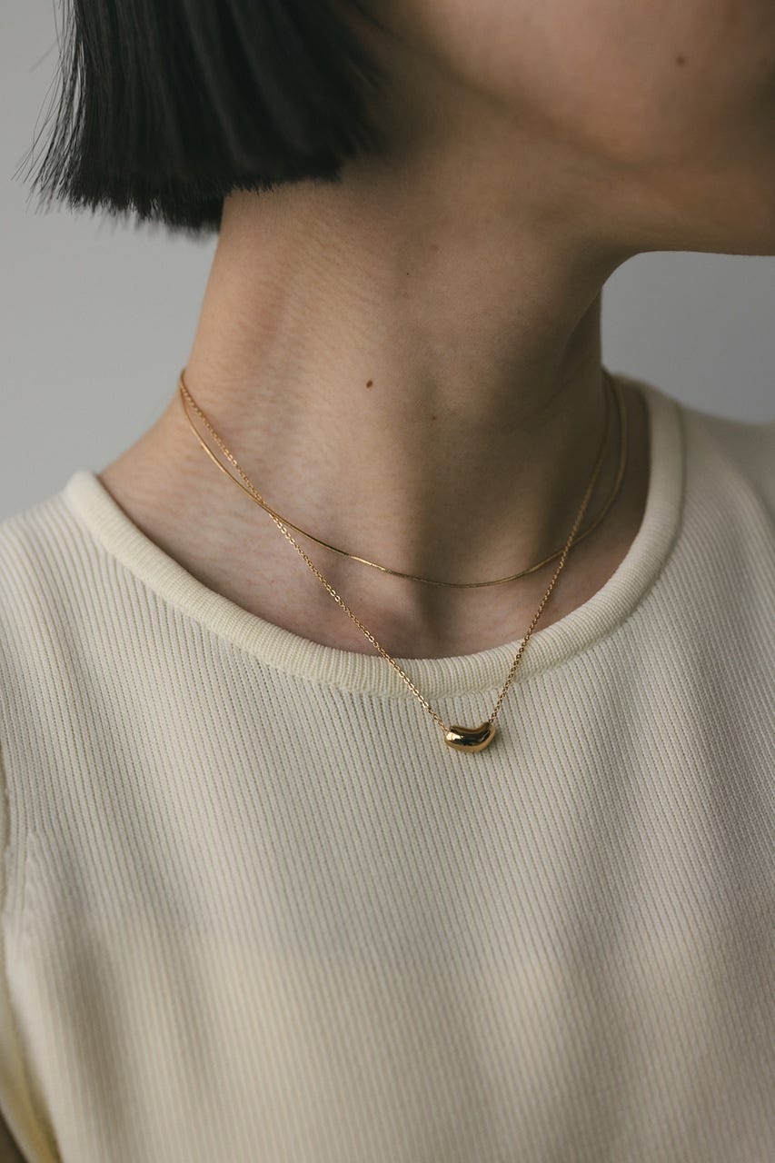 ダブルラインモチーフネックレス GLD FREE