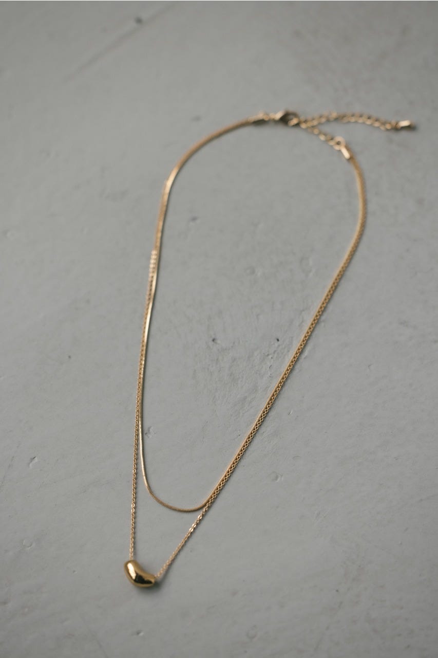 ダブルラインモチーフネックレス GLD FREE