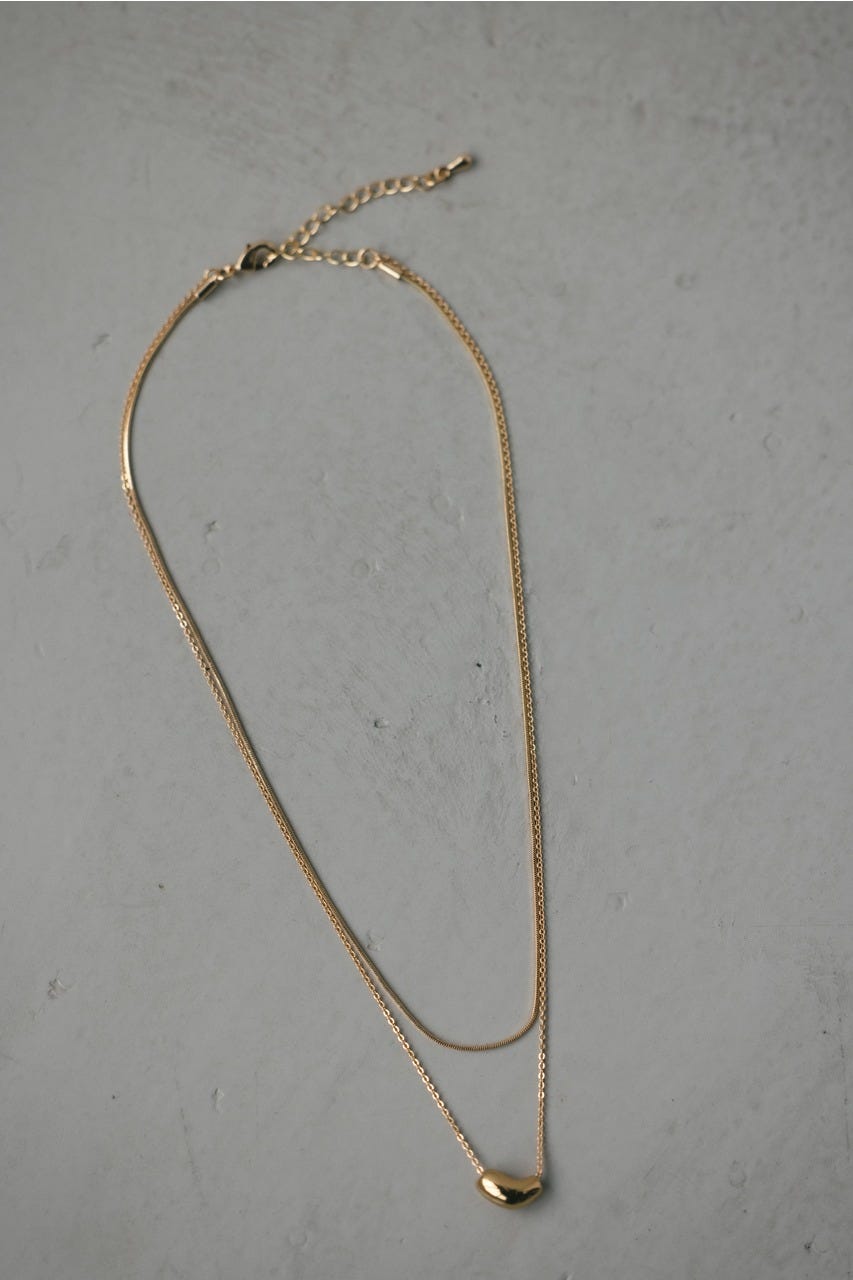 ダブルラインモチーフネックレス GLD FREE