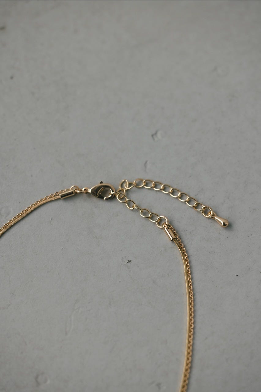 ダブルラインモチーフネックレス GLD FREE