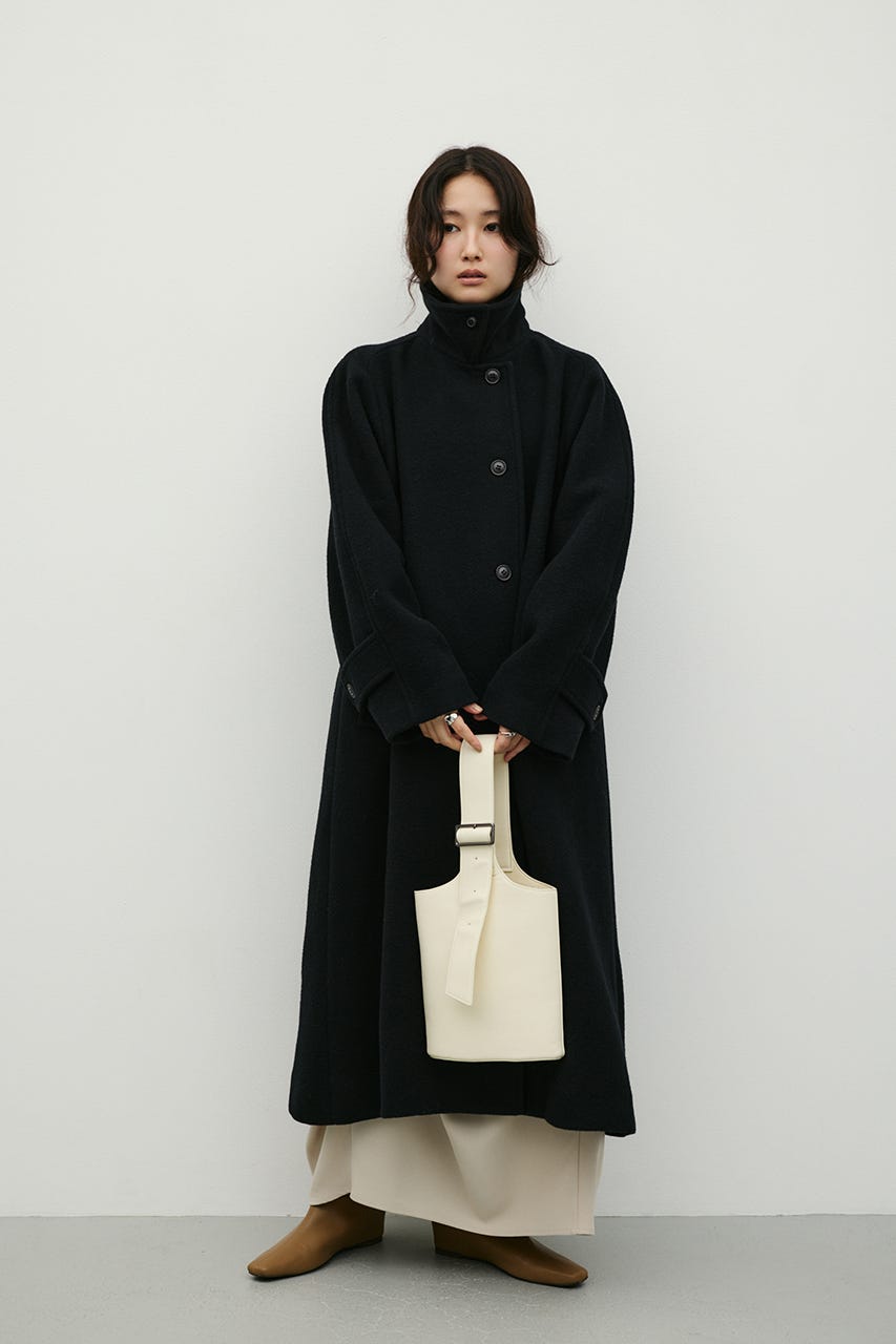2WAYウールロングコート BLK S