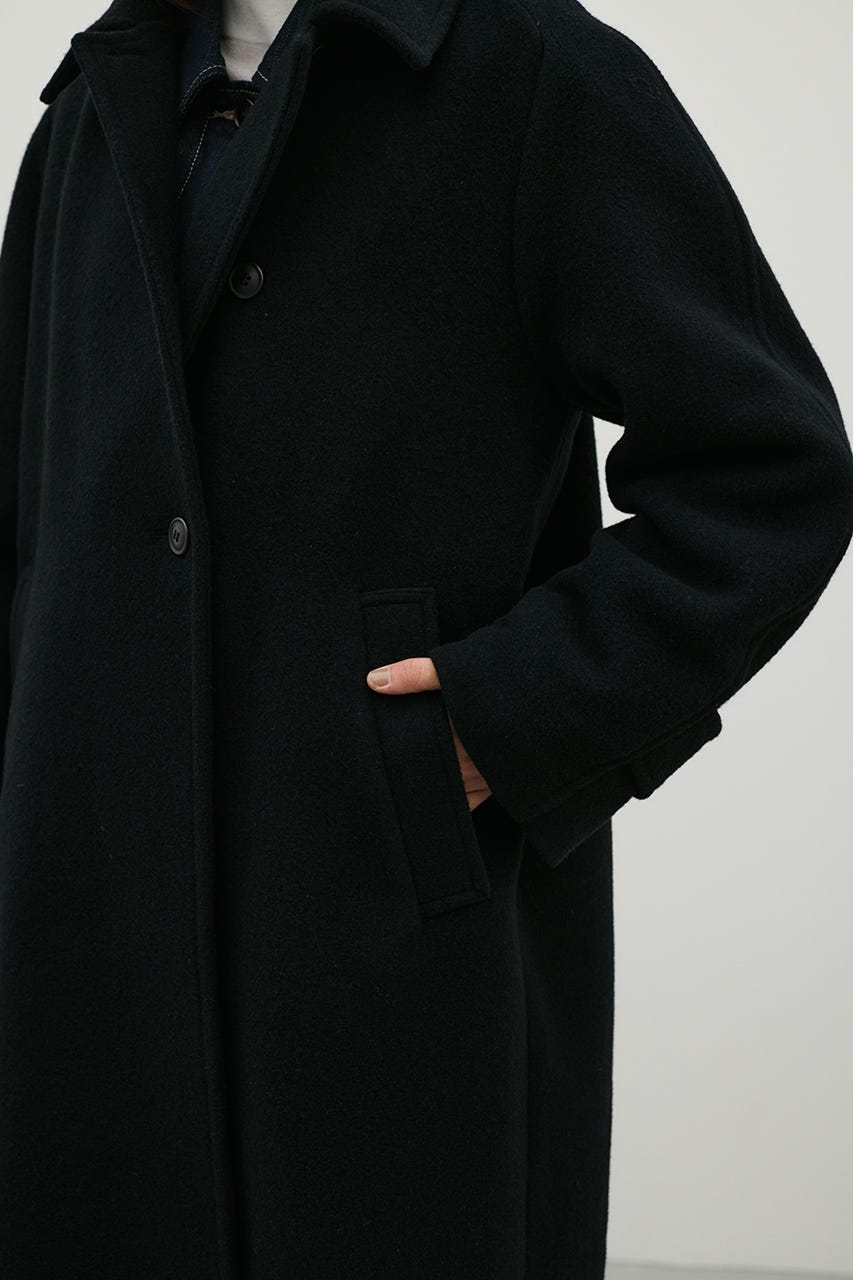 2WAYウールロングコート BLK S