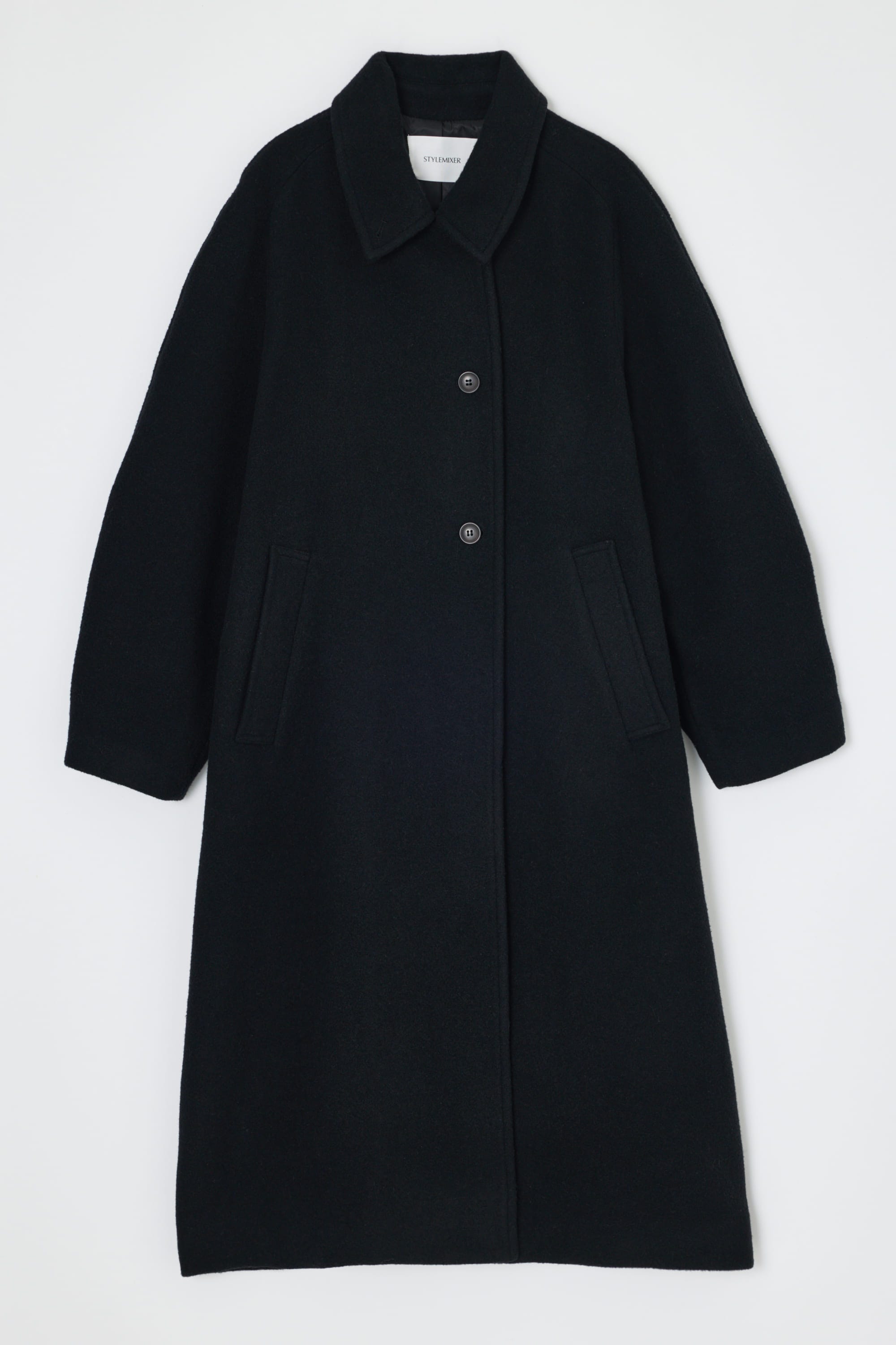 2WAYウールロングコート BLK S
