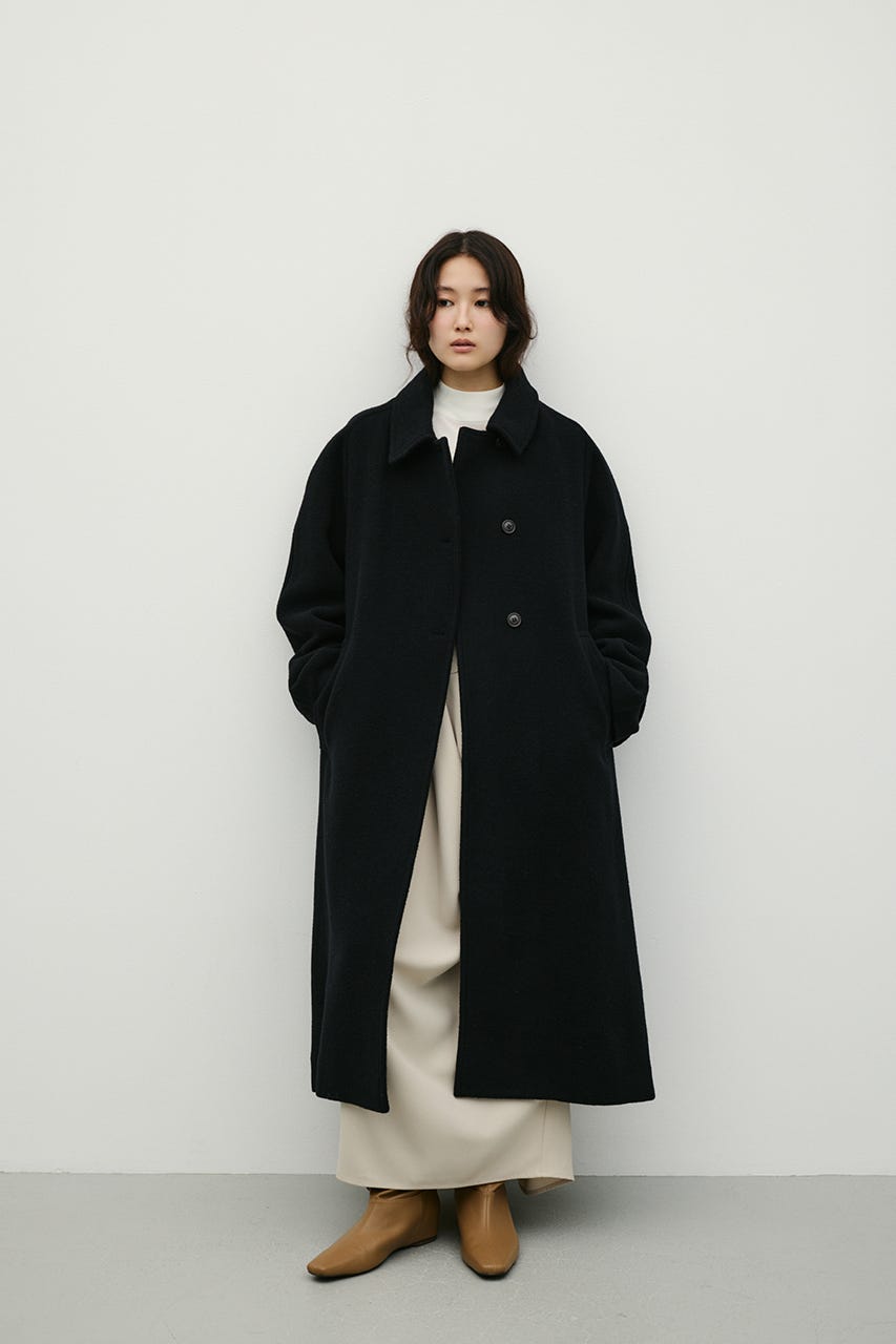 2WAYウールロングコート BLK S