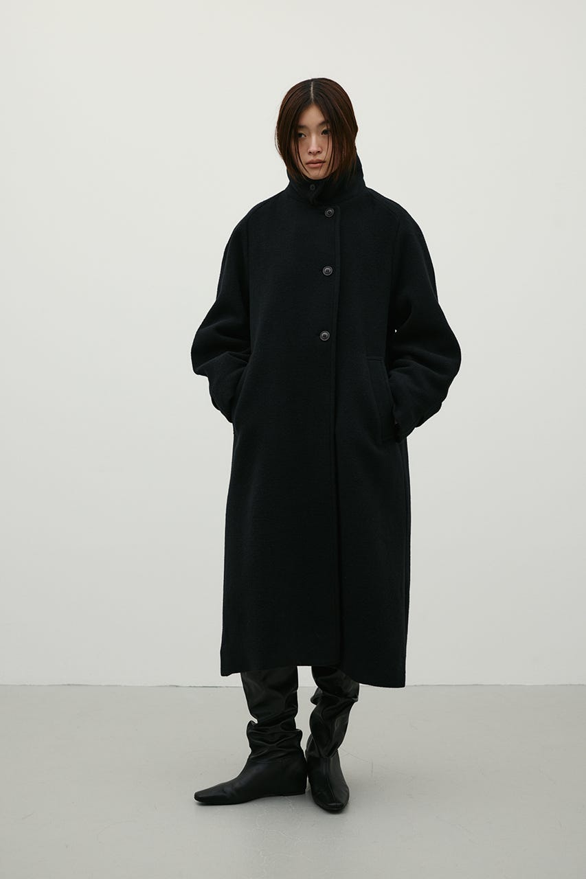 2WAYウールロングコート BLK S