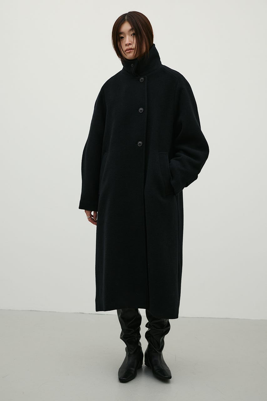 2WAYウールロングコート BLK S