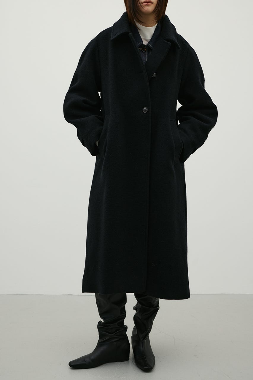2WAYウールロングコート BLK S