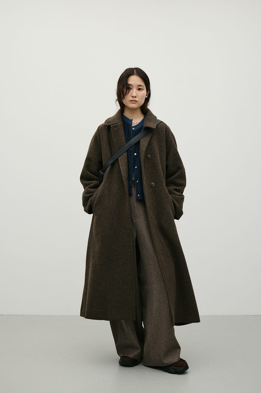 2WAYウールロングコート BRN S