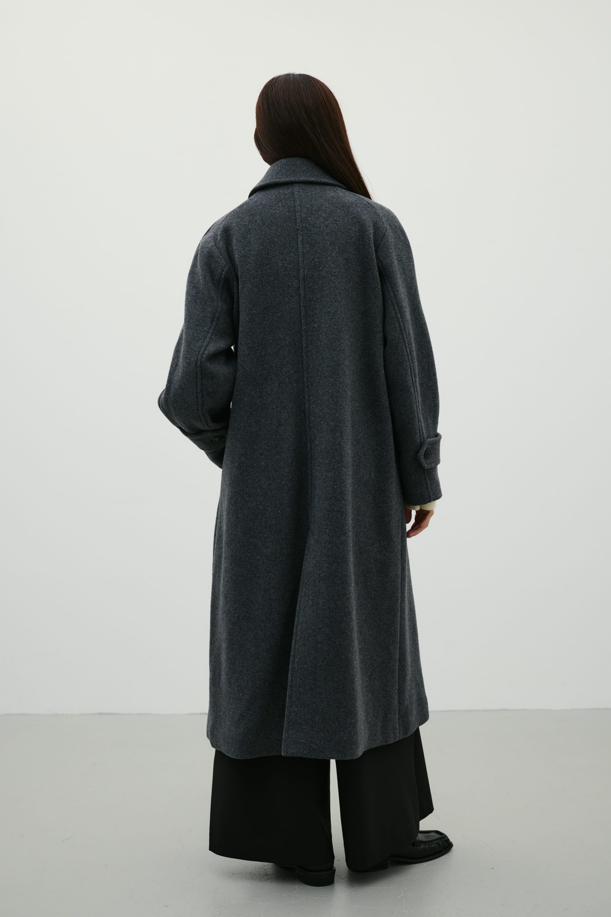 2WAYウールロングコート GRY S