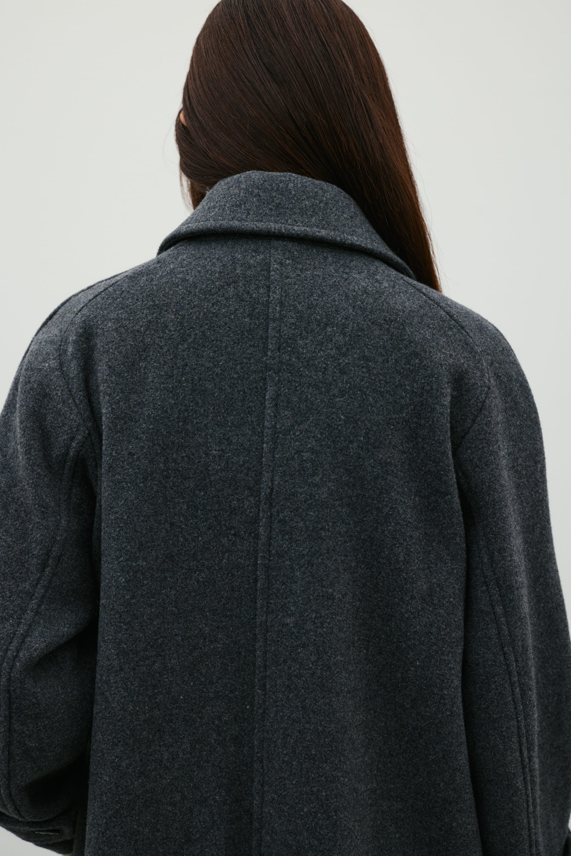 2WAYウールロングコート GRY S