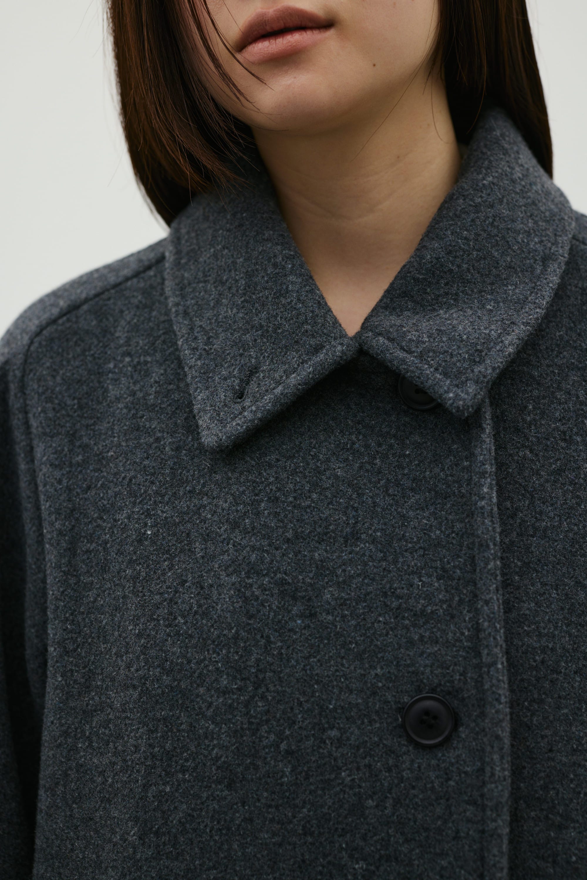 2WAYウールロングコート GRY S