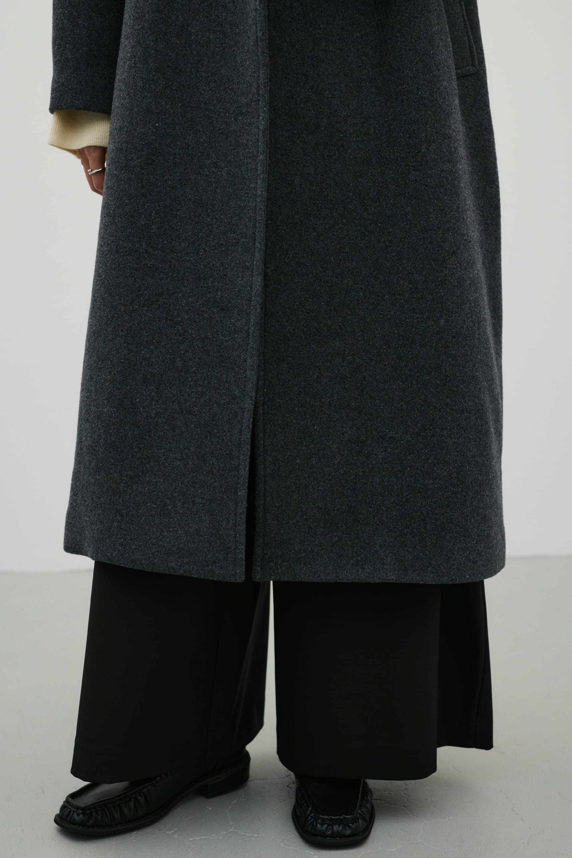 2WAYウールロングコート GRY S