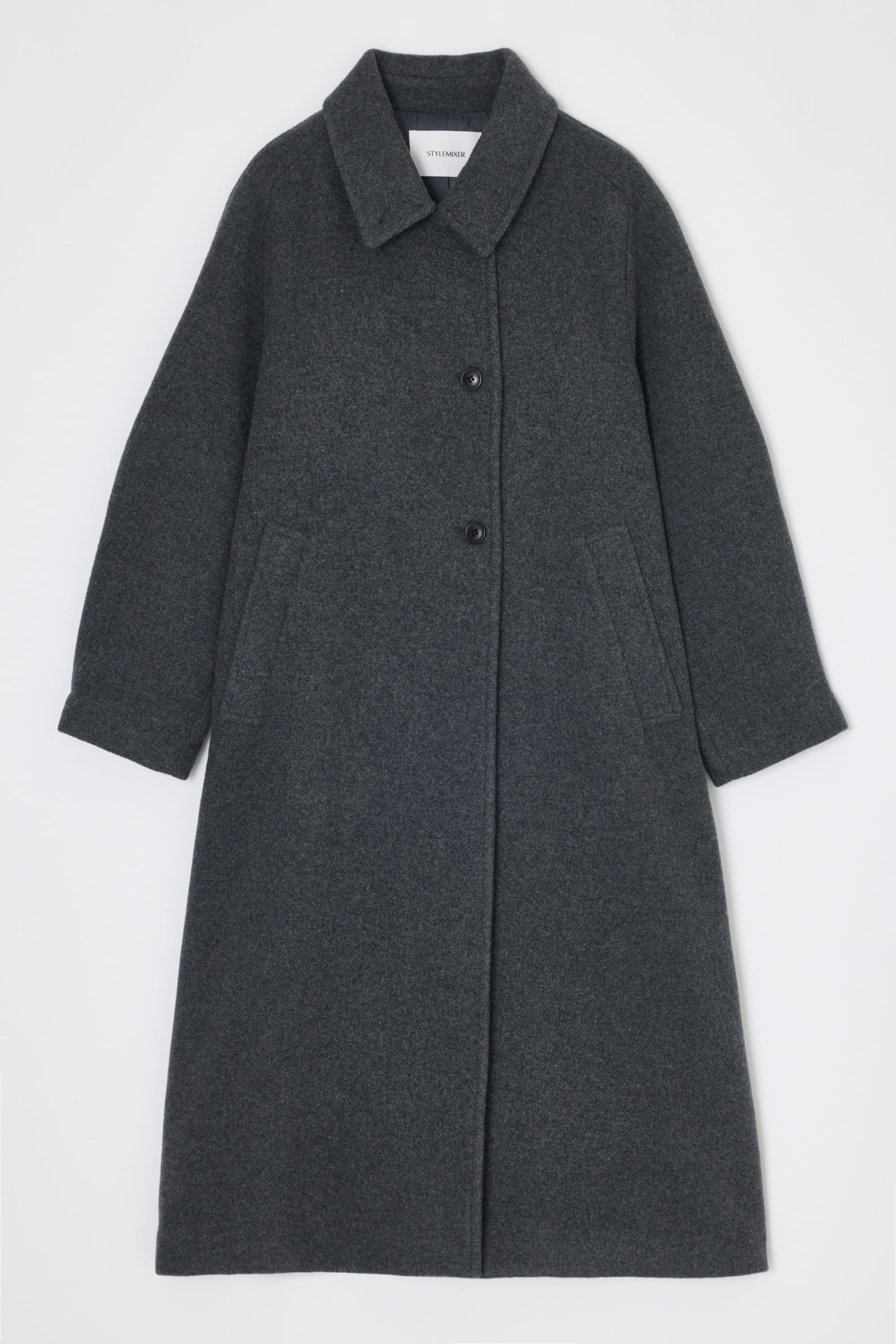 2WAYウールロングコート GRY S
