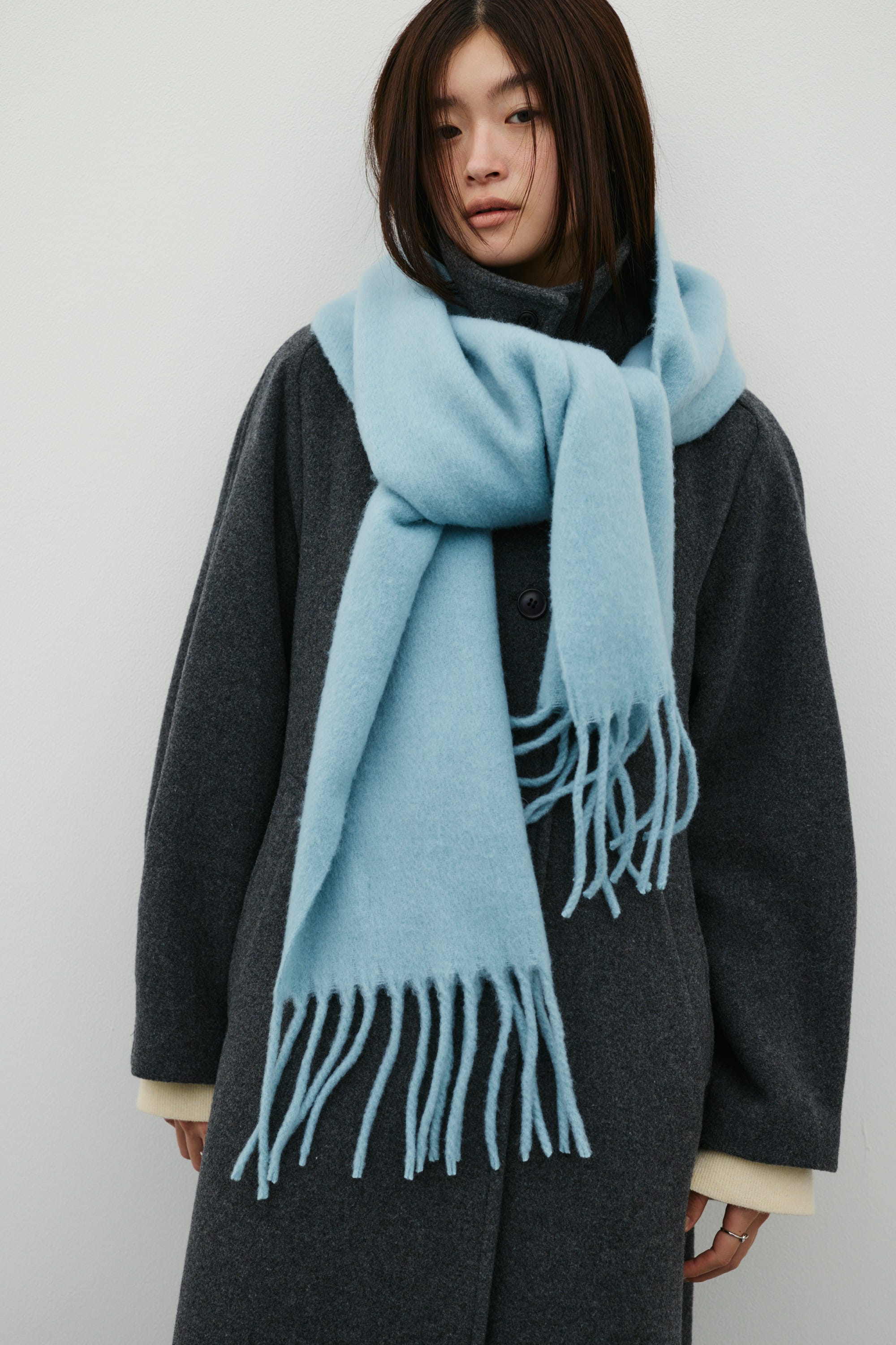 2WAYウールロングコート GRY S