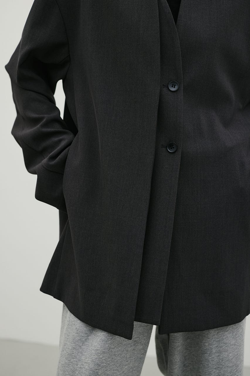ジップスリーブノーカラージャケット GRY FREE