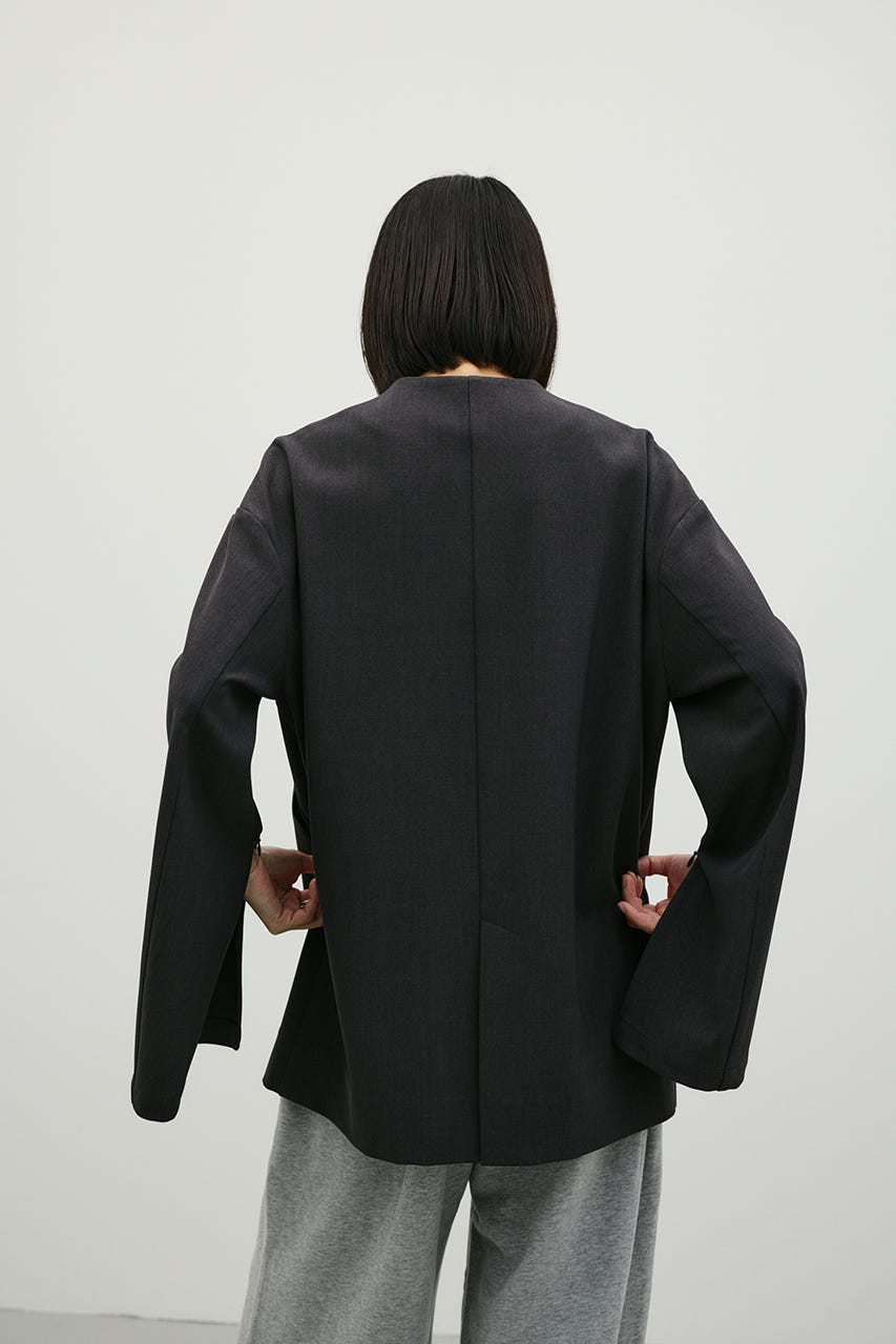 ジップスリーブノーカラージャケット GRY FREE