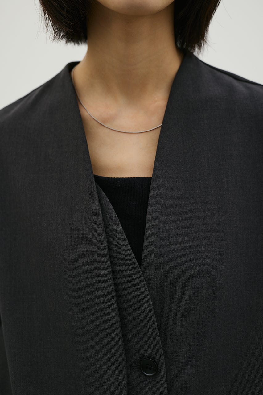 ジップスリーブノーカラージャケット GRY FREE