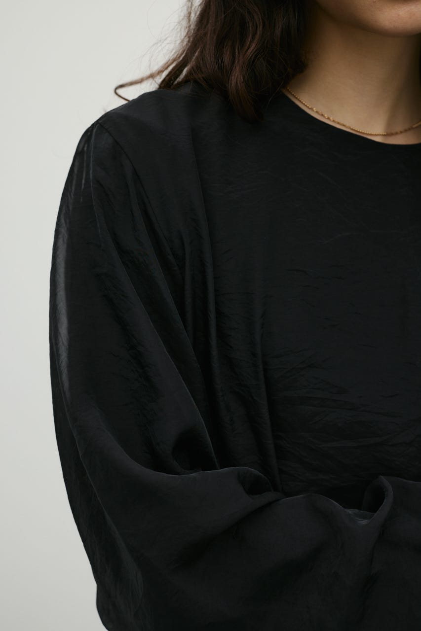 シアーレイヤードバルーントップ BLK FREE