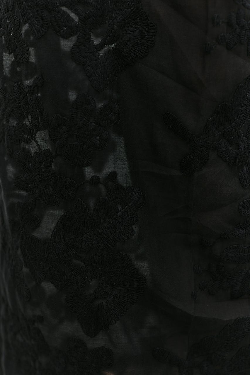 レースシアーワイドパンツ BLK S