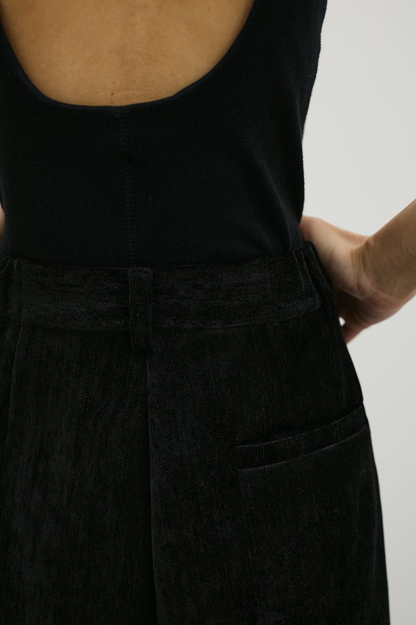 ベロアハーフパンツ BLK S