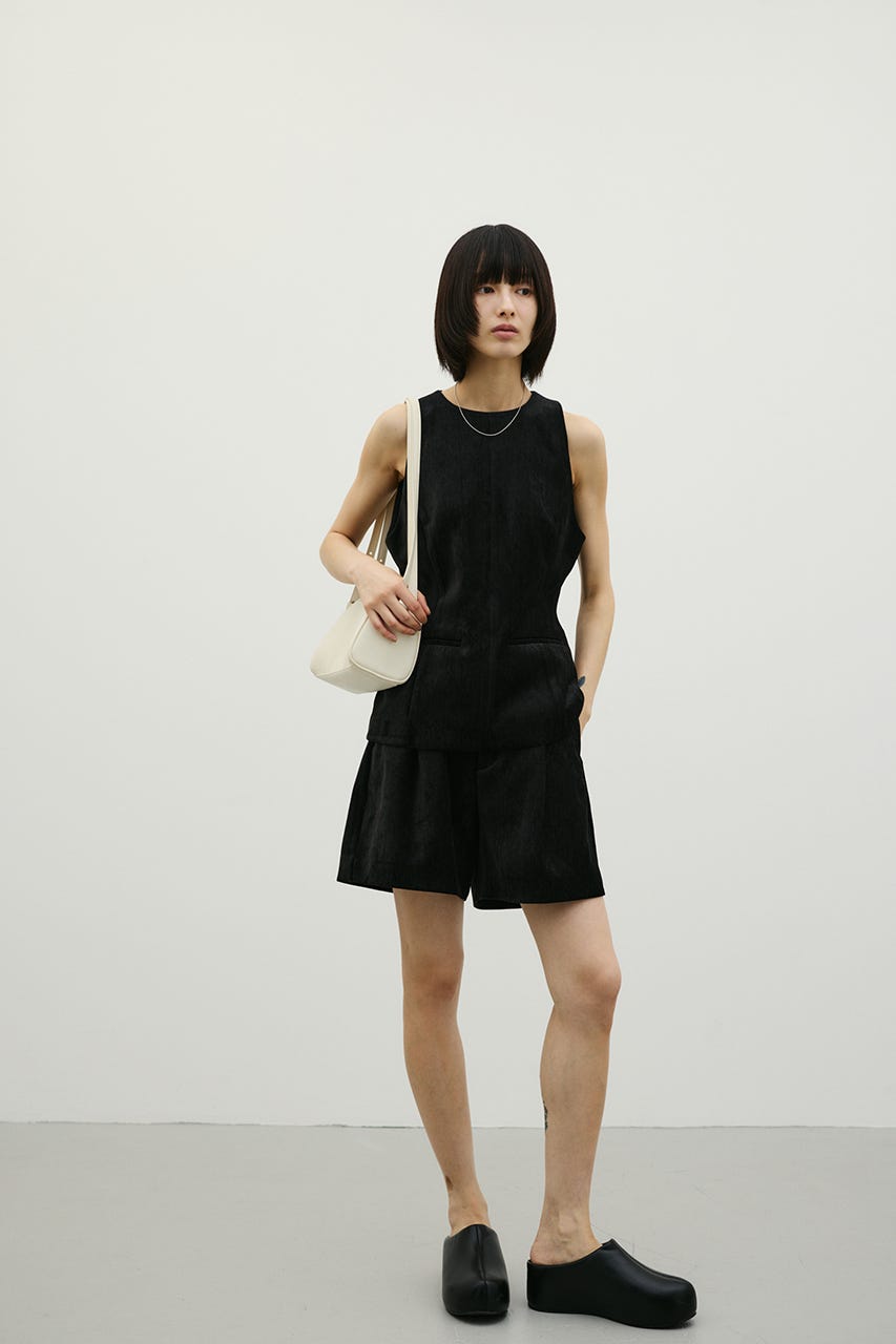 ベロアハーフパンツ BLK S