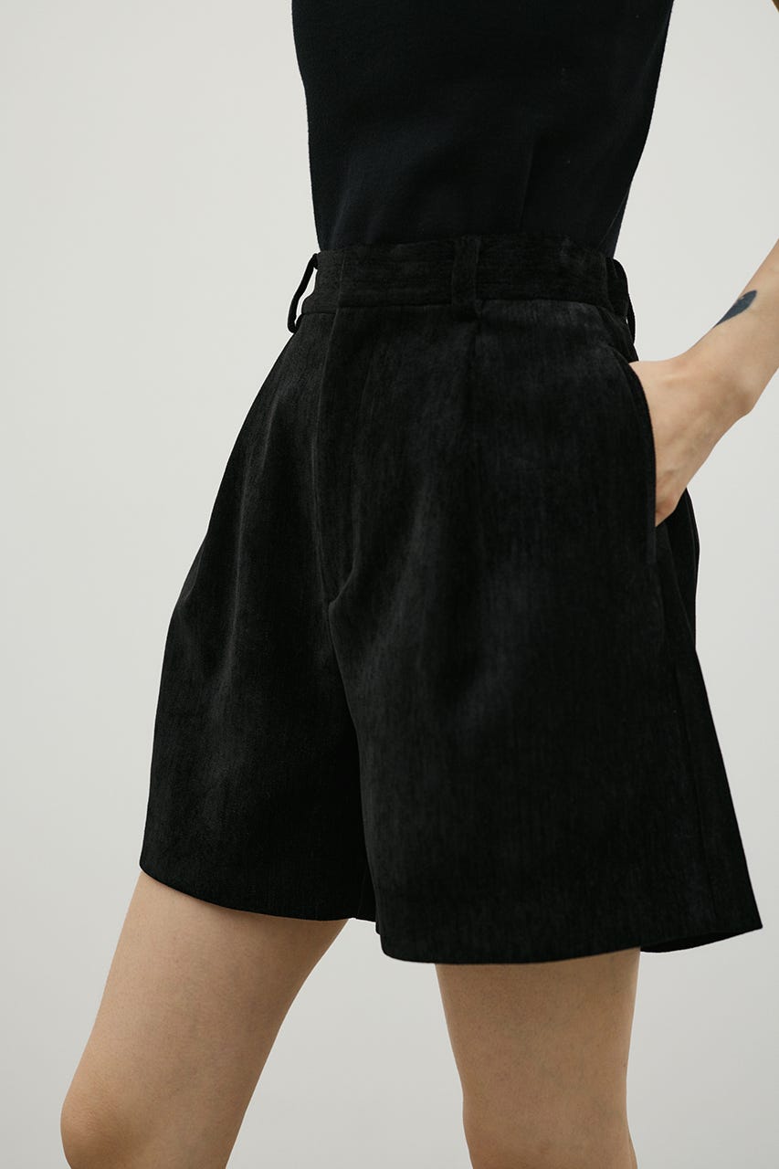 ベロアハーフパンツ BLK S