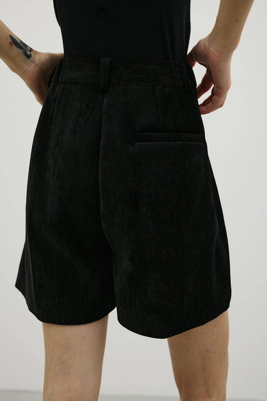 ベロアハーフパンツ BLK S