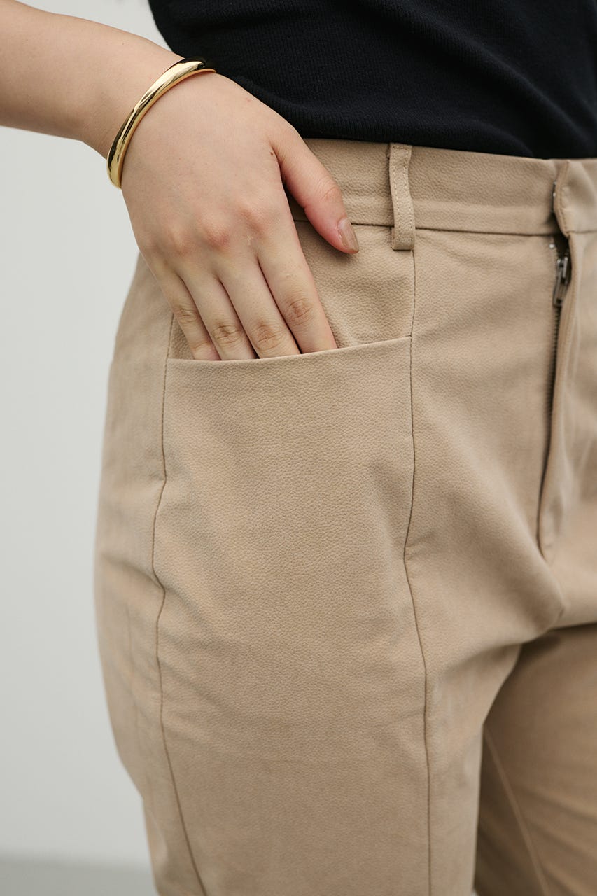 フェイクスウェードフレアパンツ L/BEG L