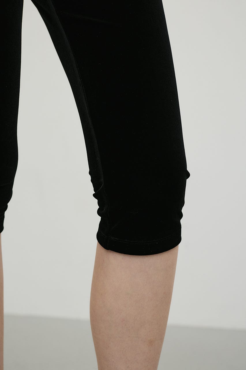 ベロアカプリレギンス BLK S