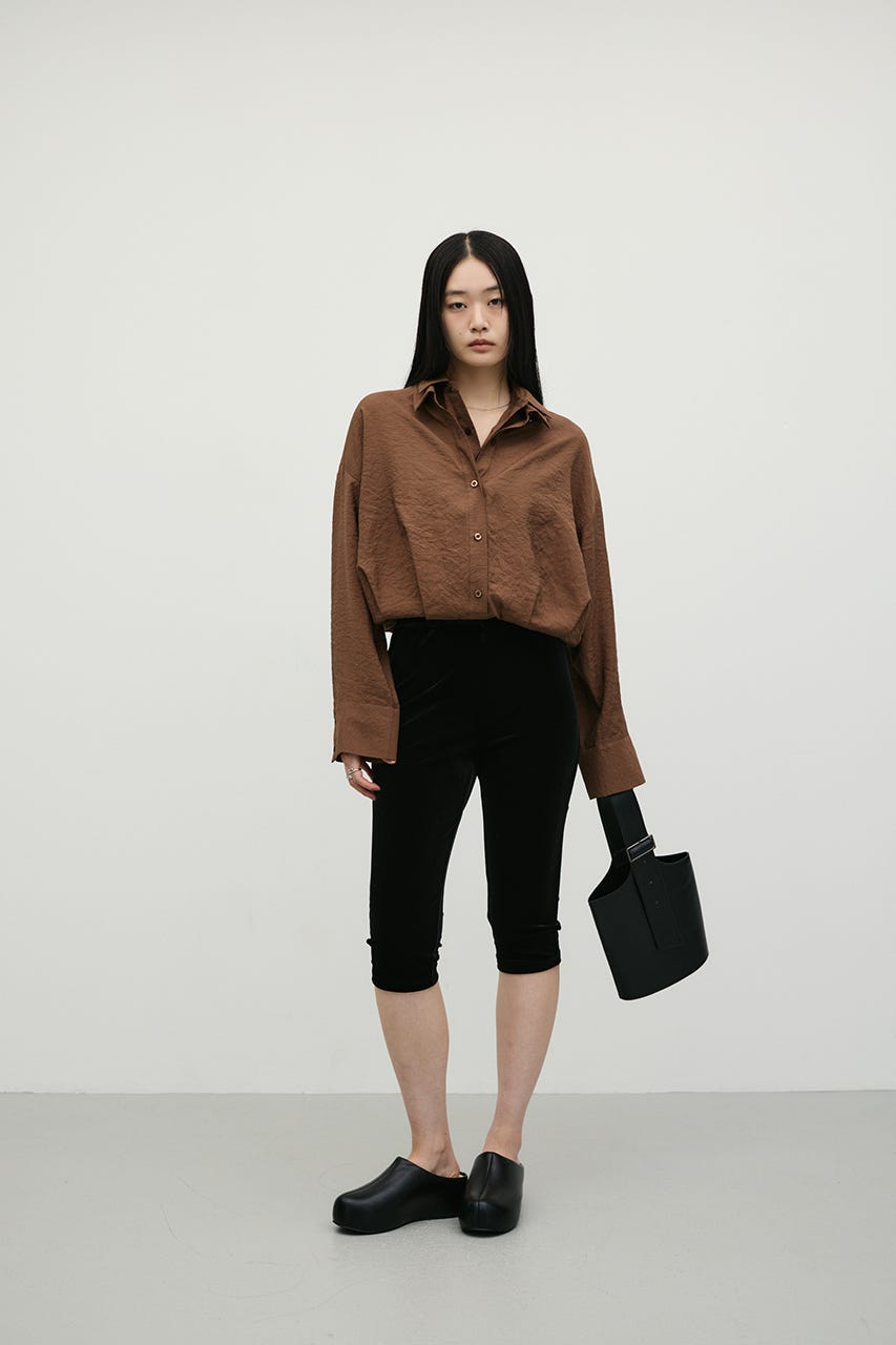 ベロアカプリレギンス BLK S