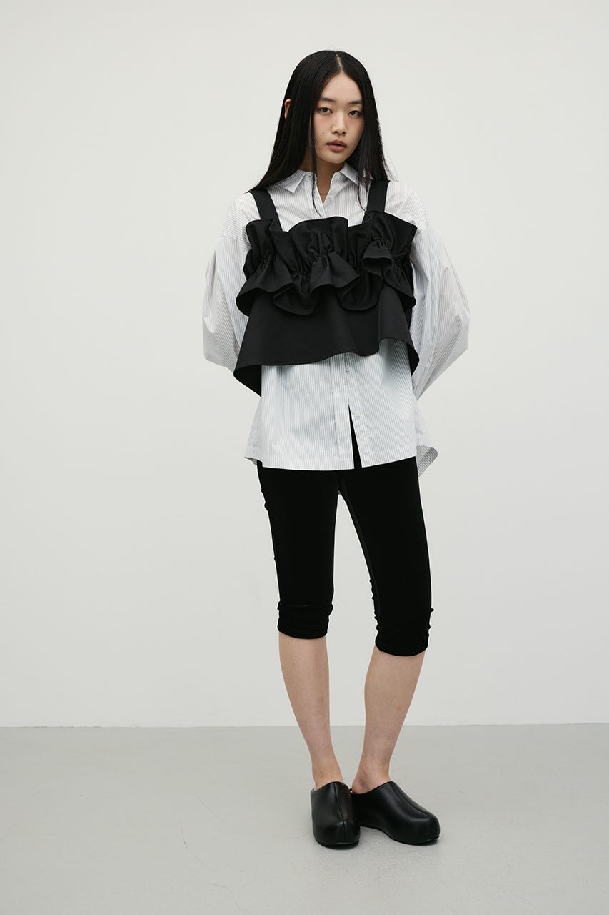 ベロアカプリレギンス BLK S