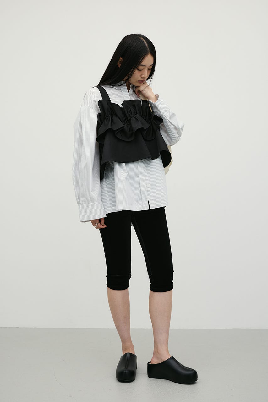 ベロアカプリレギンス BLK S