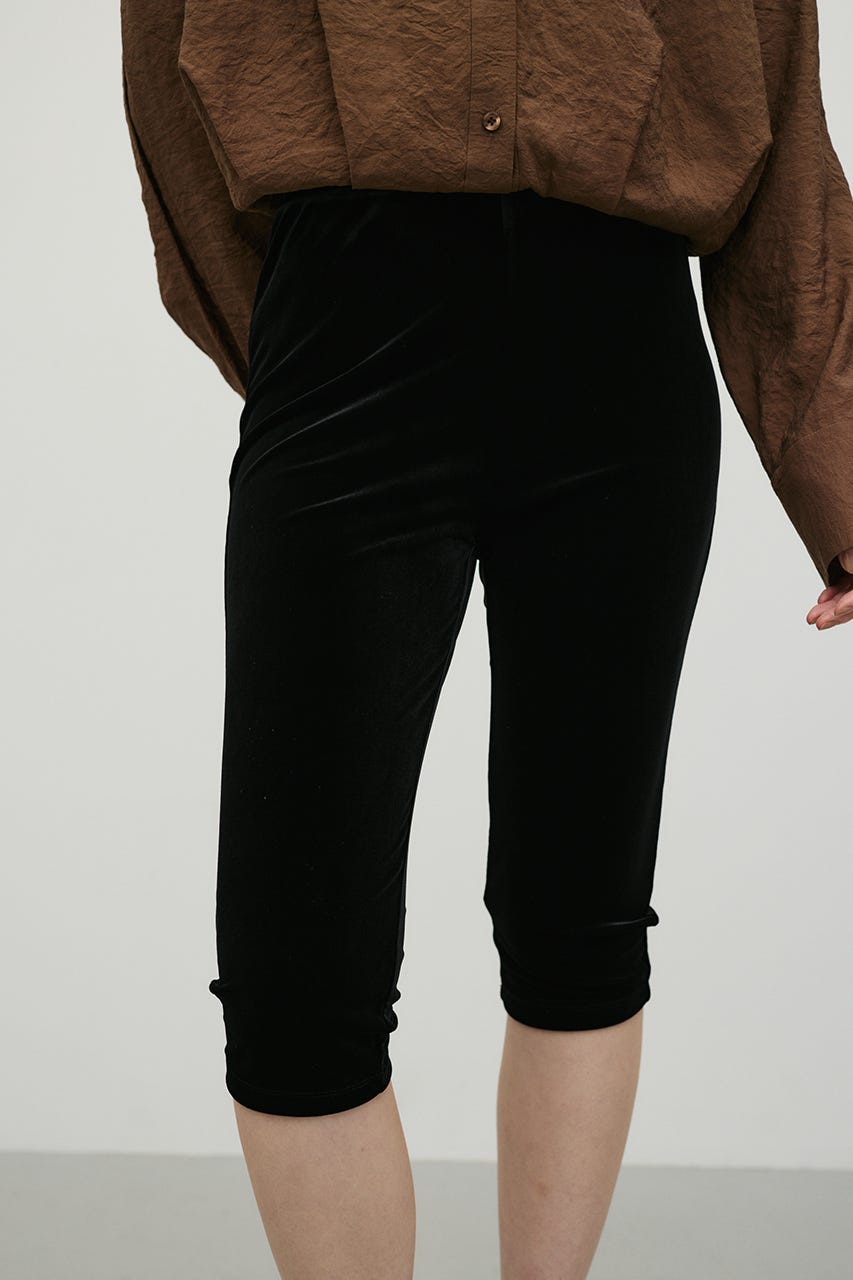 ベロアカプリレギンス BLK S