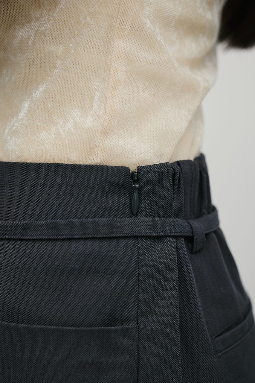 ベルト付きローウエストロングスカート GRY S