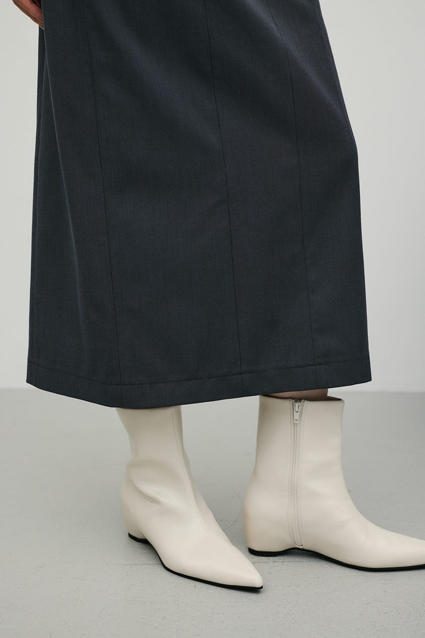 ベルト付きローウエストロングスカート GRY S