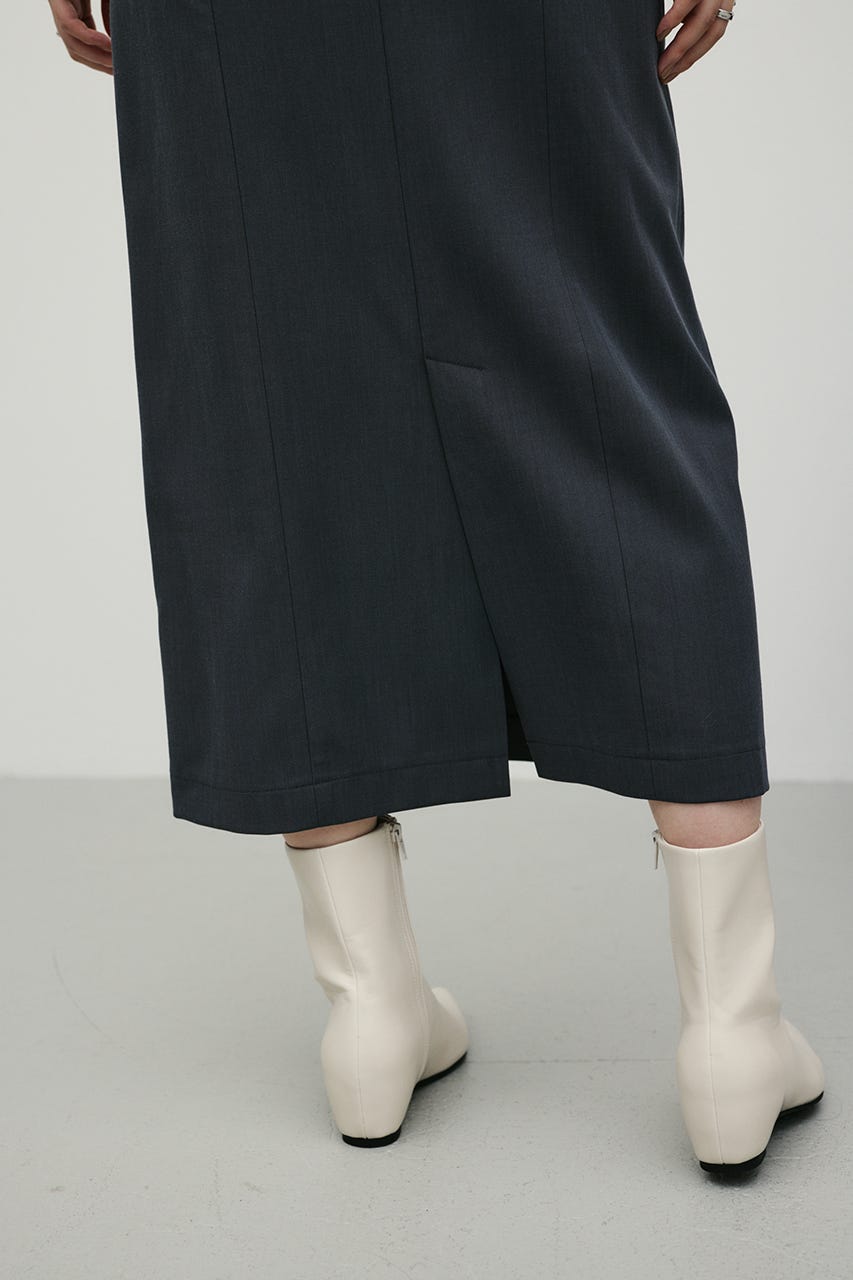 ベルト付きローウエストロングスカート GRY S