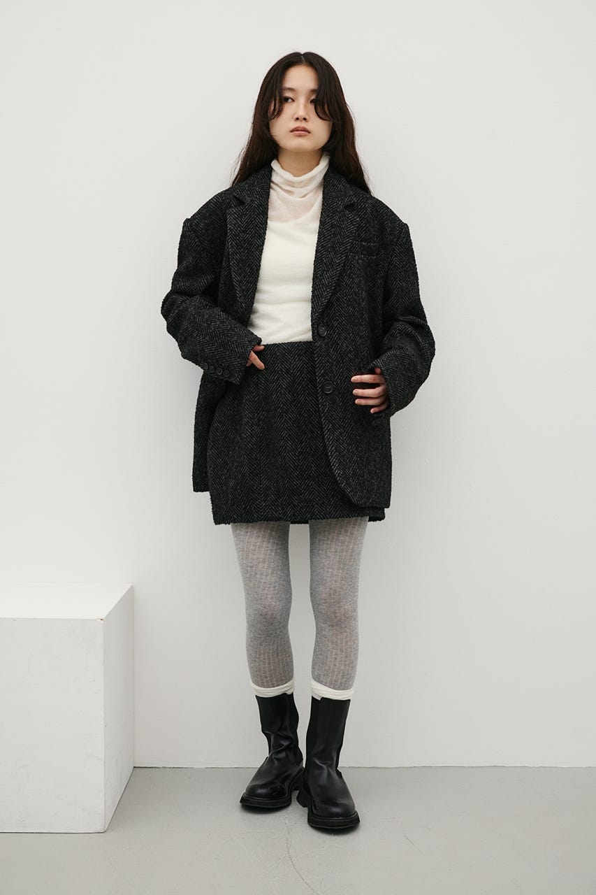 ヘリンボーンミニスカート BLK M