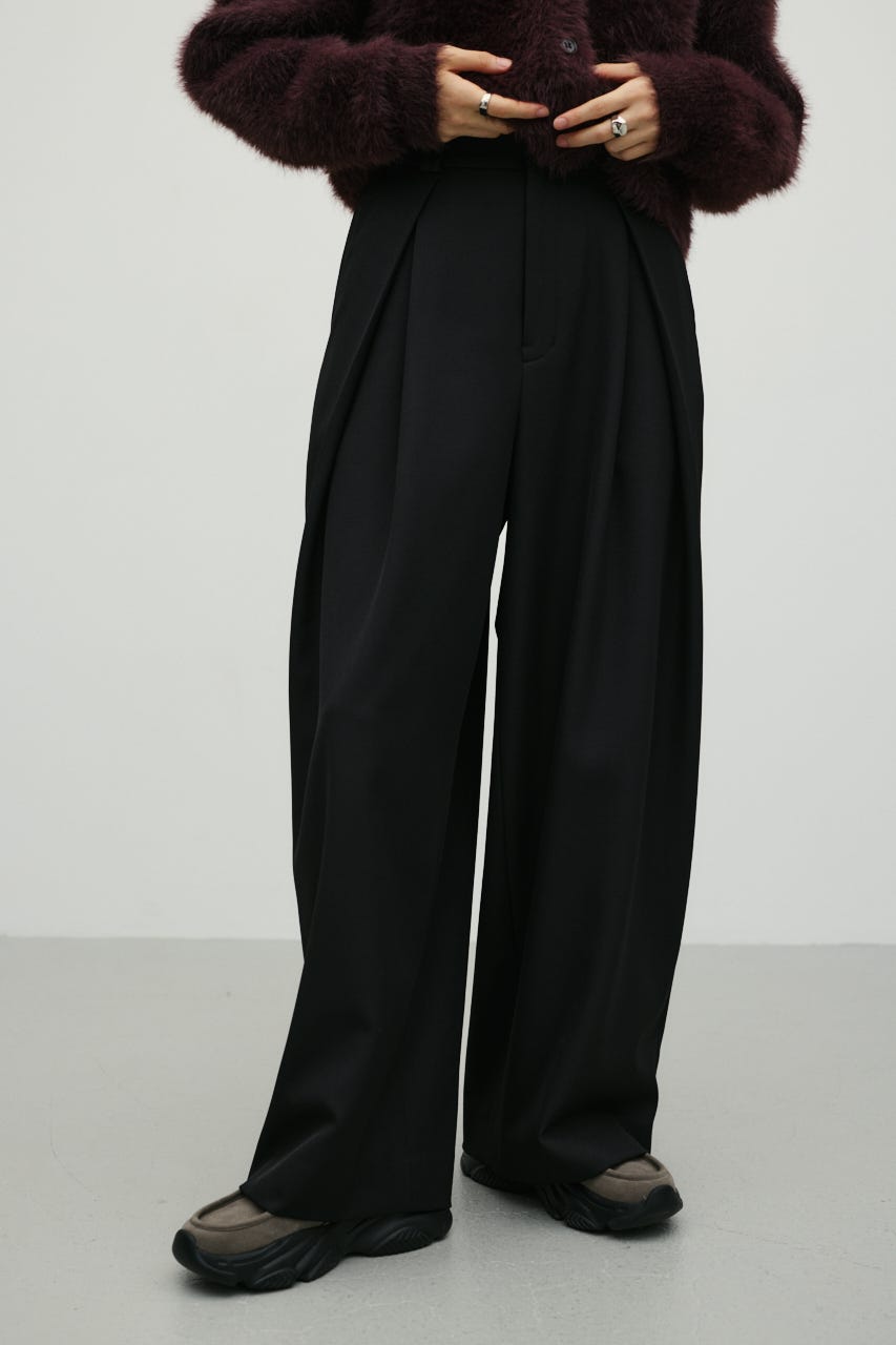 タックワイドパンツ BLK S