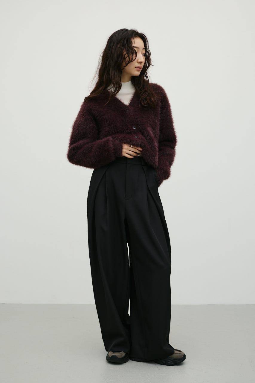 タックワイドパンツ BLK S