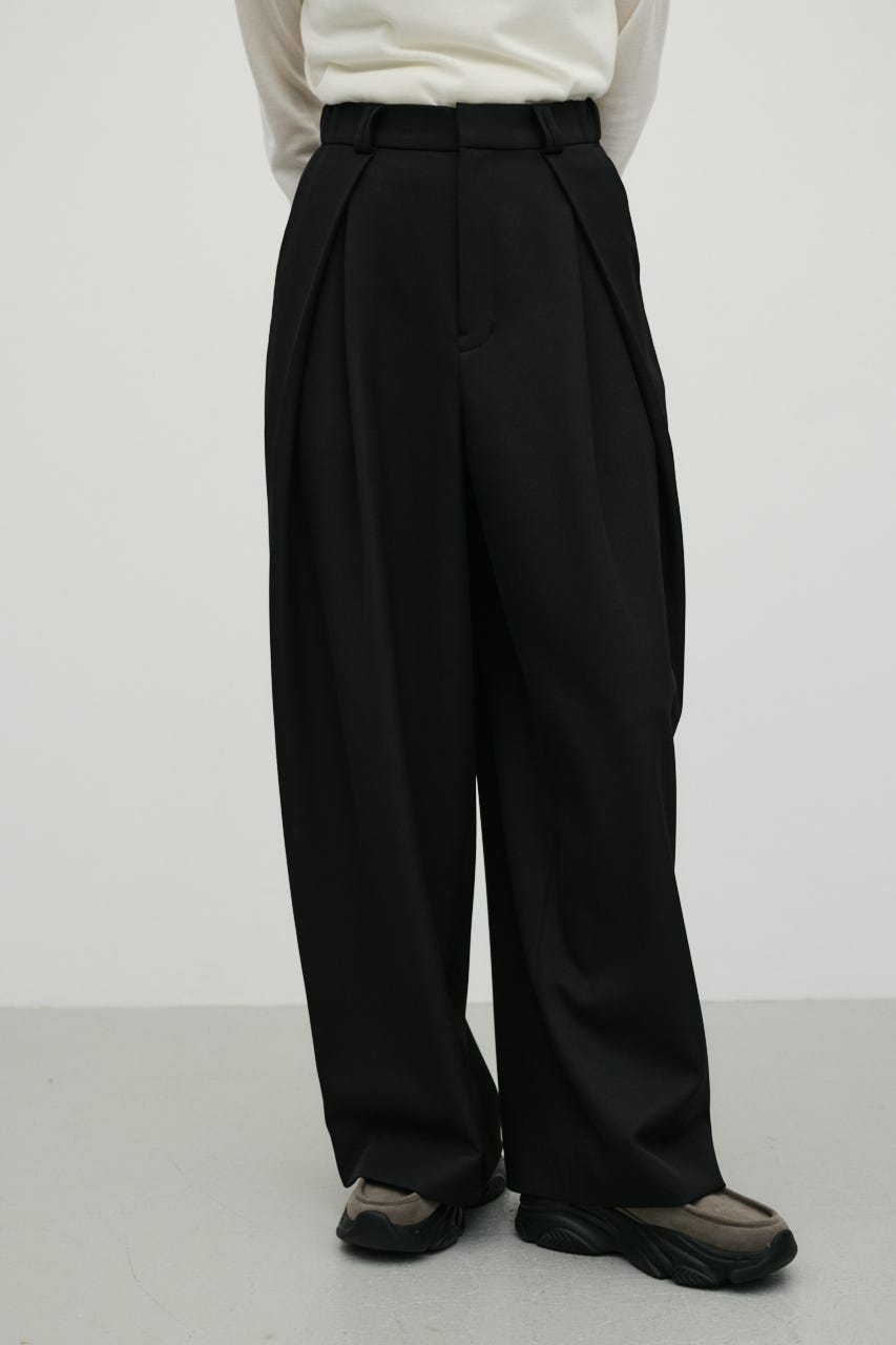 タックワイドパンツ BLK S