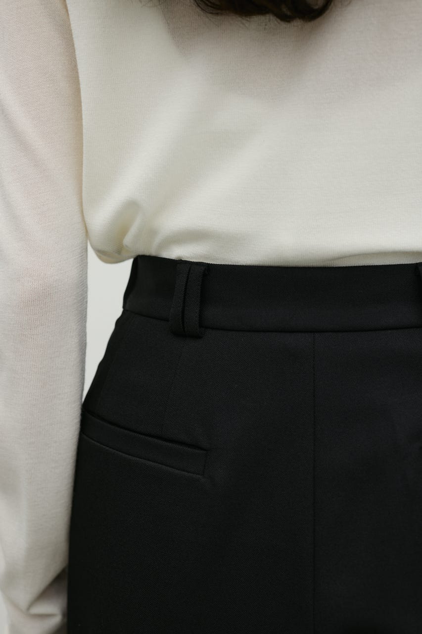 タックワイドパンツ BLK S