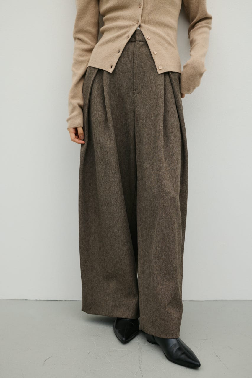 タックワイドパンツ BRN S